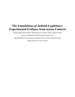 The Foundations of Judicial Legitimacy