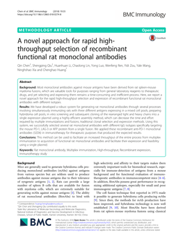 A Novel Approach for Rapid High-Throughput Selection Of