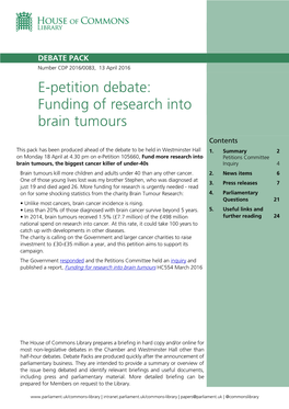 E-Petition Debate: Funding of Research Into Brain Tumours 3
