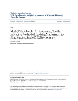 Mathomatic Blocks: an Automated, Tactile, Interactive Method Of