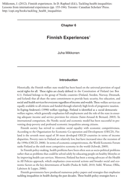 Finnish Experiences