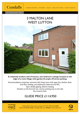 3 Malton Lane West Lutton