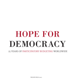 25 Years of Participatory Budgeting Worldwide Thecnical File