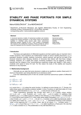 Stability and Phase Portraits for Simple Dynamical Systems