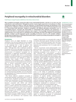 Peripheral Neuropathy in Mitochondrial Disorders