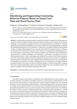 Identifying and Segmenting Commuting Behavior Patterns Based on Smart Card Data and Travel Survey Data