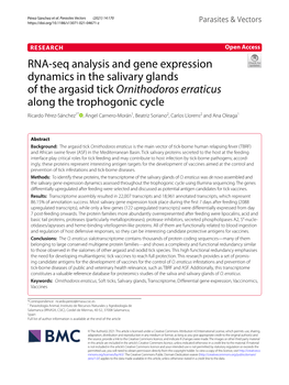 RNA-Seq Analysis and Gene Expression Dynamics in the Salivary