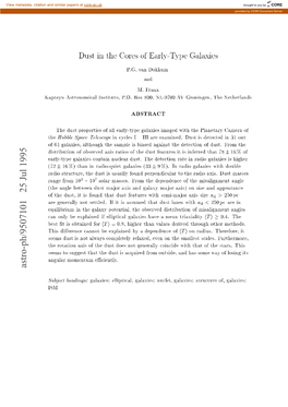 Dust in the Cores of Early-Type Galaxies