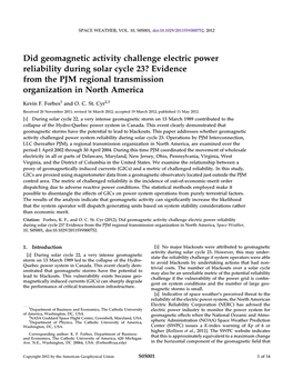 Evidence from the PJM Regional Transmission Organization in North America