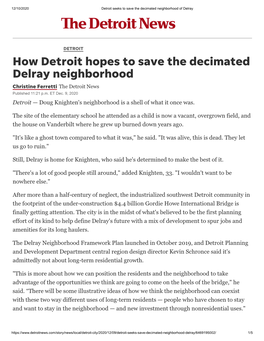 How Detroit Hopes to Save the Decimated Neighborhood of Delray