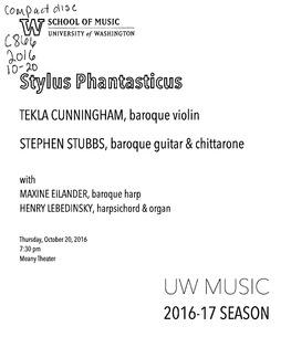 UW MUSIC 2016-17 SEASON PROGRAM CD! - -:Ff 11I 1Ft­