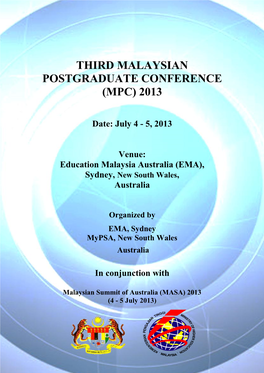 Third Malaysian Postgraduate Conference (Mpc) 2013