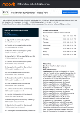 70 Tram Time Schedule & Line Route