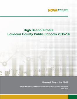 High School Profile Loudoun County Public Schools 2015-16