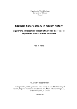 Southern Historiography in Modern History