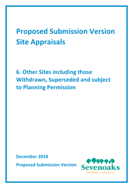 Proposed Submission Version Site Appraisals