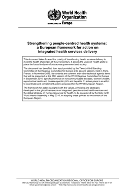 Framework for Action on Integrated Health Services Delivery