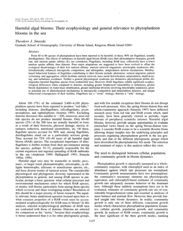 Their Ecophysiology and General Relevance to Phytoplankton Blooms in the Sea