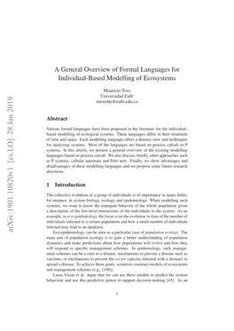 A General Overview of Formal Languages for Individual-Based