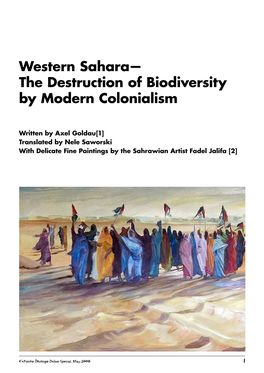 Western Sahara— the Destruction of Biodiversity by Modern Colonialism