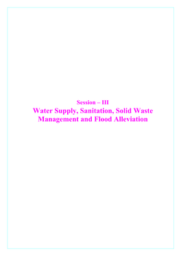 Water Supply, Sanitation, Solid Waste Management and Flood Alleviation