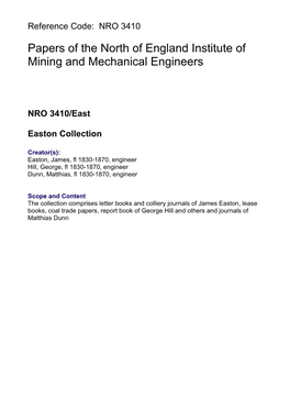 Papers of the North of England Institute of Mining and Mechanical Engineers