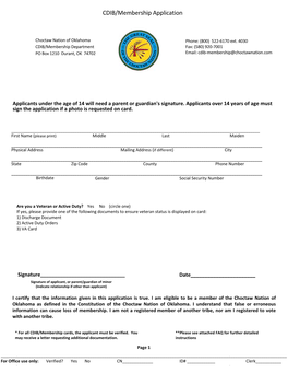 CDIB/Membership Application