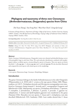 Arthrodermataceae, Onygenales) Species from China