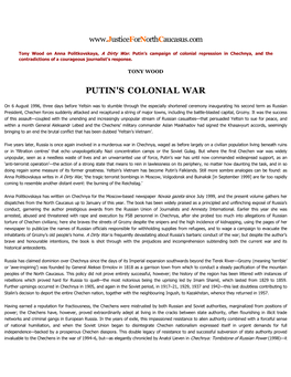 Putin's Colonial War