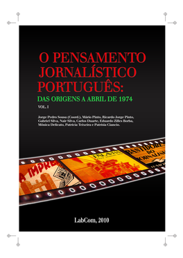 A Teorização Do Jornalismo Em Portugal: I República (De 5 De Outubro De 1910 a 28 De Maio De 1926) 177 1