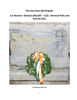 The East Clare IRA Brigade 1St Western Division (RO/207 – 213) - Nominal Rolls and Activity Files