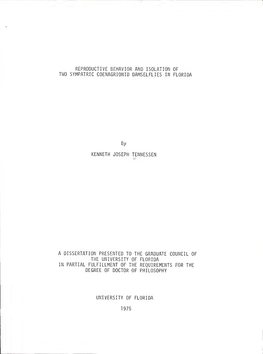 Reproductive Behavior and Isolation of Two Sympatric Coenagrionid Damselflies in Florida