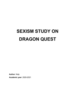 Sexism Study on Dragon Quest