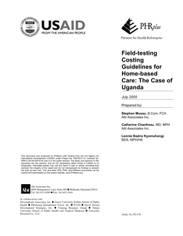 Field-Testing Costing Guidelines for Home-Based Care: the Case of Uganda