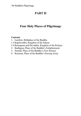 PART II Four Holy Places of Pilgrimage