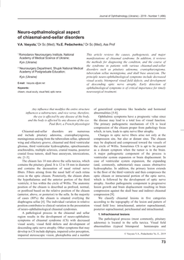 Neuro-Opthalmological Aspect of Chiasmal-And-Sellar Disorders V.A