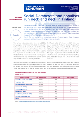 GENERAL ELECTIONS in FINLAND 14Th March 2019