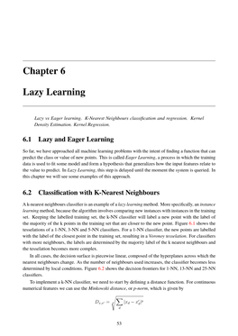 Chapter 6 Lazy Learning