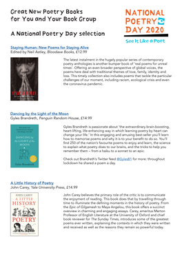 Great New Poetry Books for You and Your Book Group