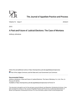 A Past and Future of Judicial Elections: the Case of Montana