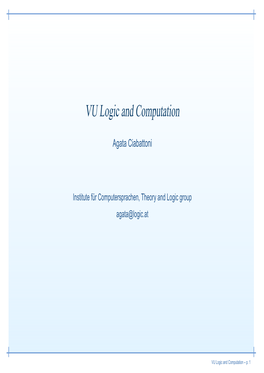 VU Logic and Computation – P