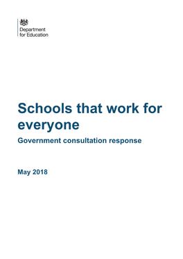 Schools That Work for Everyone Government Consultation Response