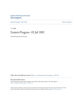Eastern Progress 1981-1982 Eastern Progress