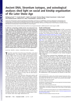 Ancient DNA, Strontium Isotopes, and Osteological Analyses Shed Light on Social and Kinship Organization of the Later Stone Age