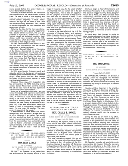 CONGRESSIONAL RECORD— Extensions of Remarks E1615 HON