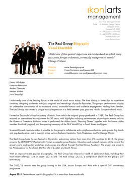 The Real Group the Real Group Biography Biography Vocal