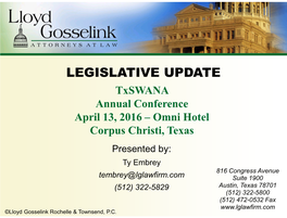 Legislative Update