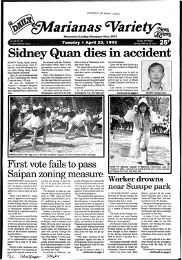 Sidney Quan Dies in Accident SIDNEY George Quan, Son-In- He Worked with the Planning Path in Front of Hakubotan Store Lice Investigation