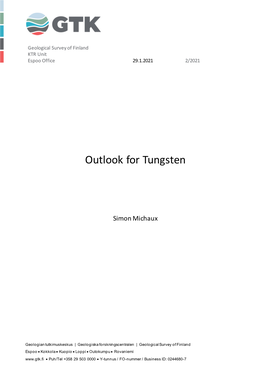 Outlook for Tungsten