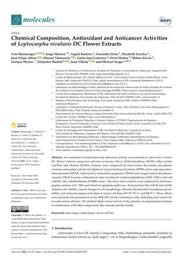 Chemical Composition, Antioxidant and Anticancer Activities of Leptocarpha Rivularis DC Flower Extracts